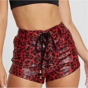 Jagger and Stone The Amy Red/Black Cheetah Shorts Size 6